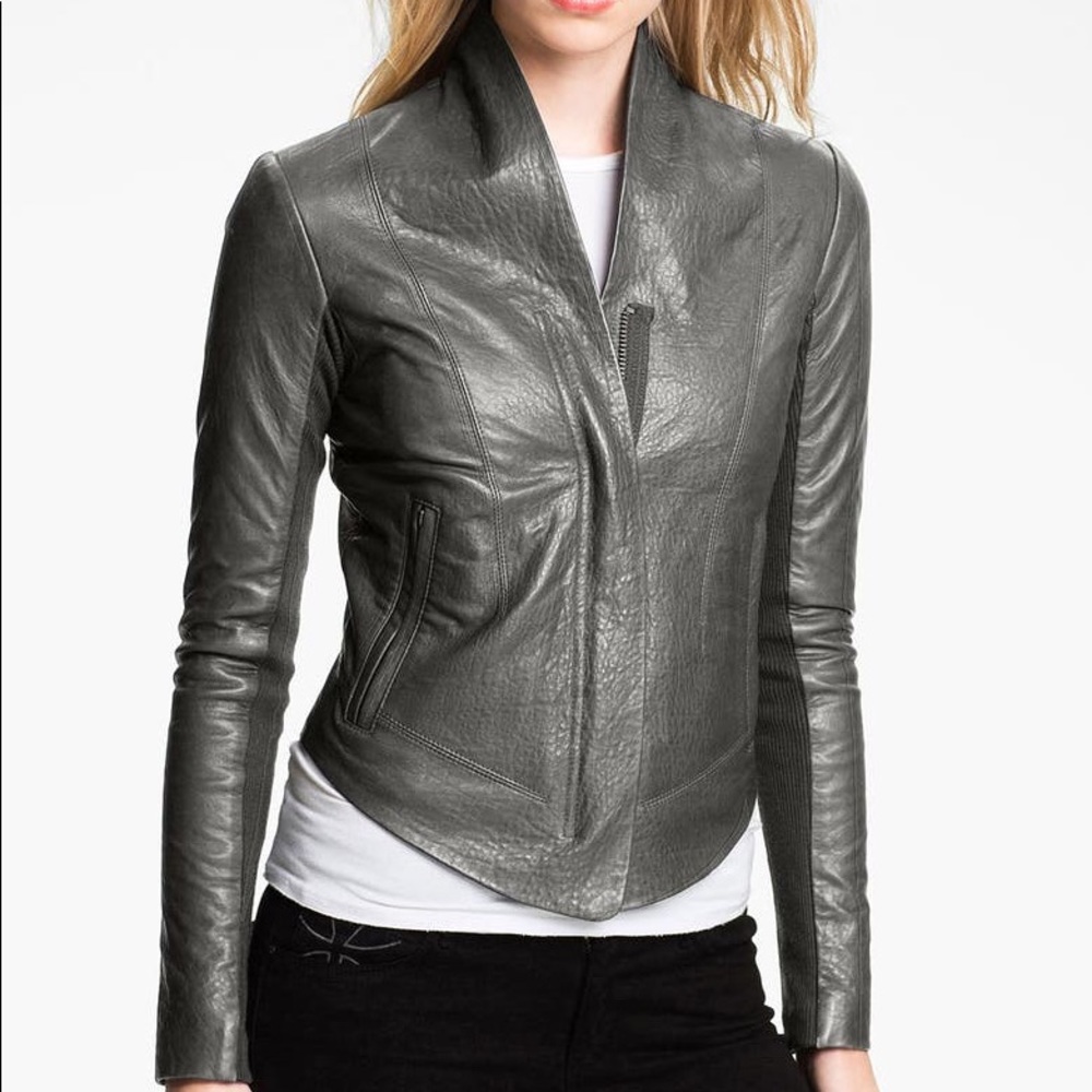 VEDA ‘Boss’ green leather jacket • size P •